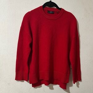 Tahari Red Crew Neck Sweater, Size Small